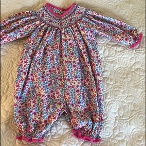 Petit Ami Smocked Floral Jumpsuit